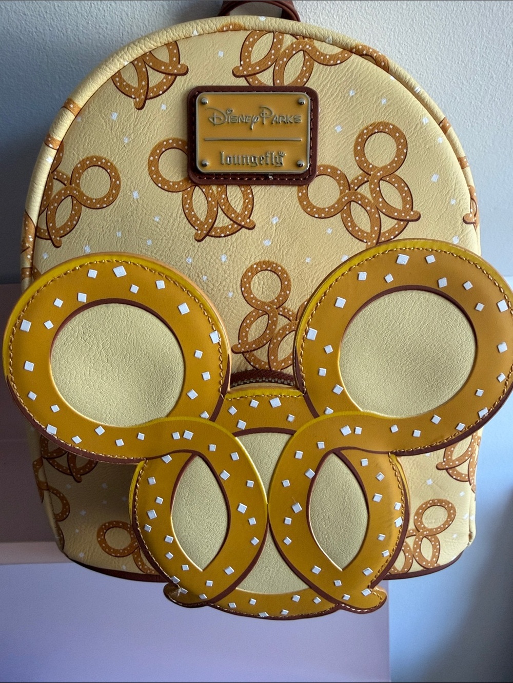 Loungefly Yellow Pretzel Mickey Ears Mini Backpack
